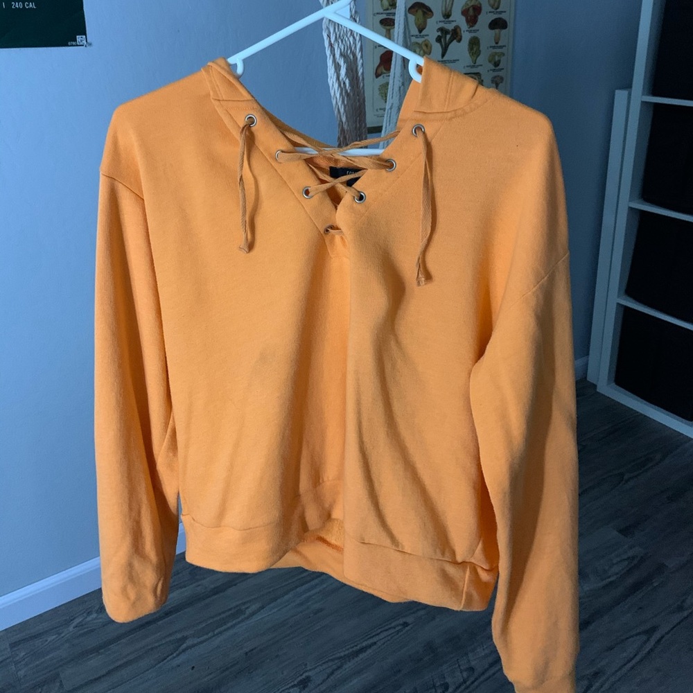 Lace Up Orange Sweatshirt